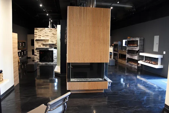 Inside the Fireplace Creations showroom in Waterloo, Iowa