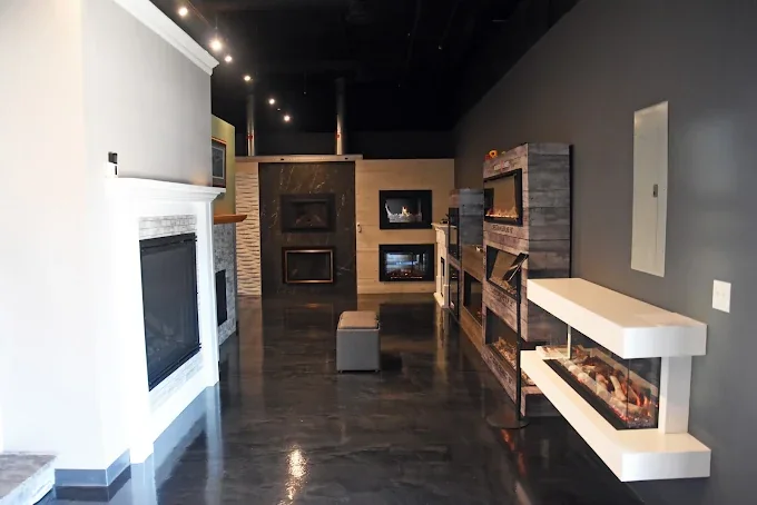 Inside the Fireplace Creations showroom in Waterloo, Iowa