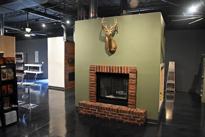 Inside the Fireplace Creations showroom in Waterloo, Iowa