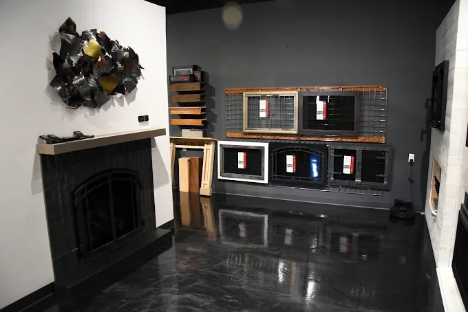 Inside the Fireplace Creations showroom in Waterloo, Iowa